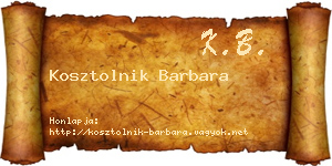 Kosztolnik Barbara névjegykártya