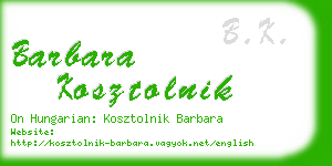 barbara kosztolnik business card